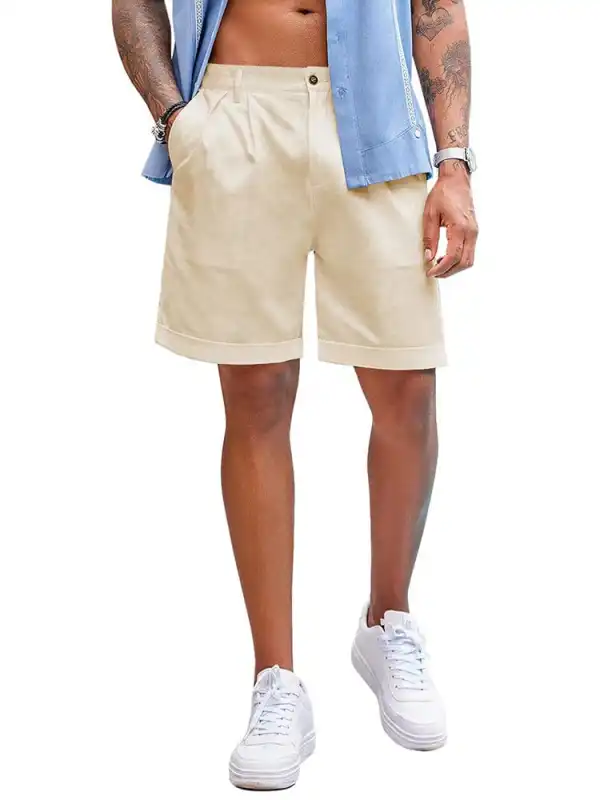 Classic Solid Linen Shorts