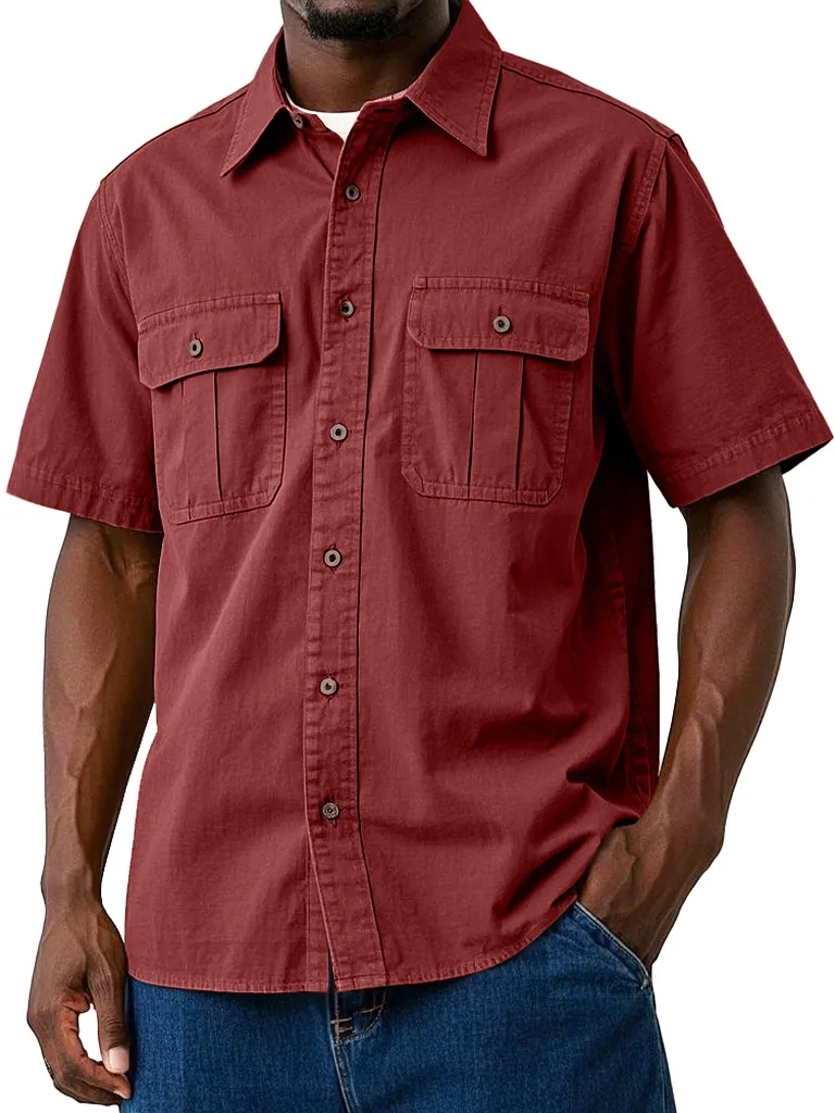 Textured Double Pocket Shirt