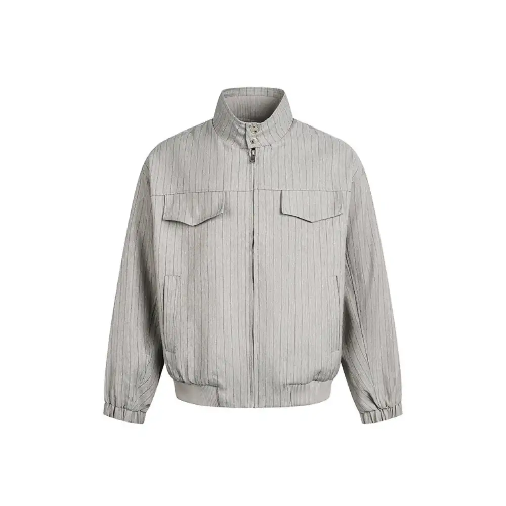 Pinstripe Utility Zip Jacket