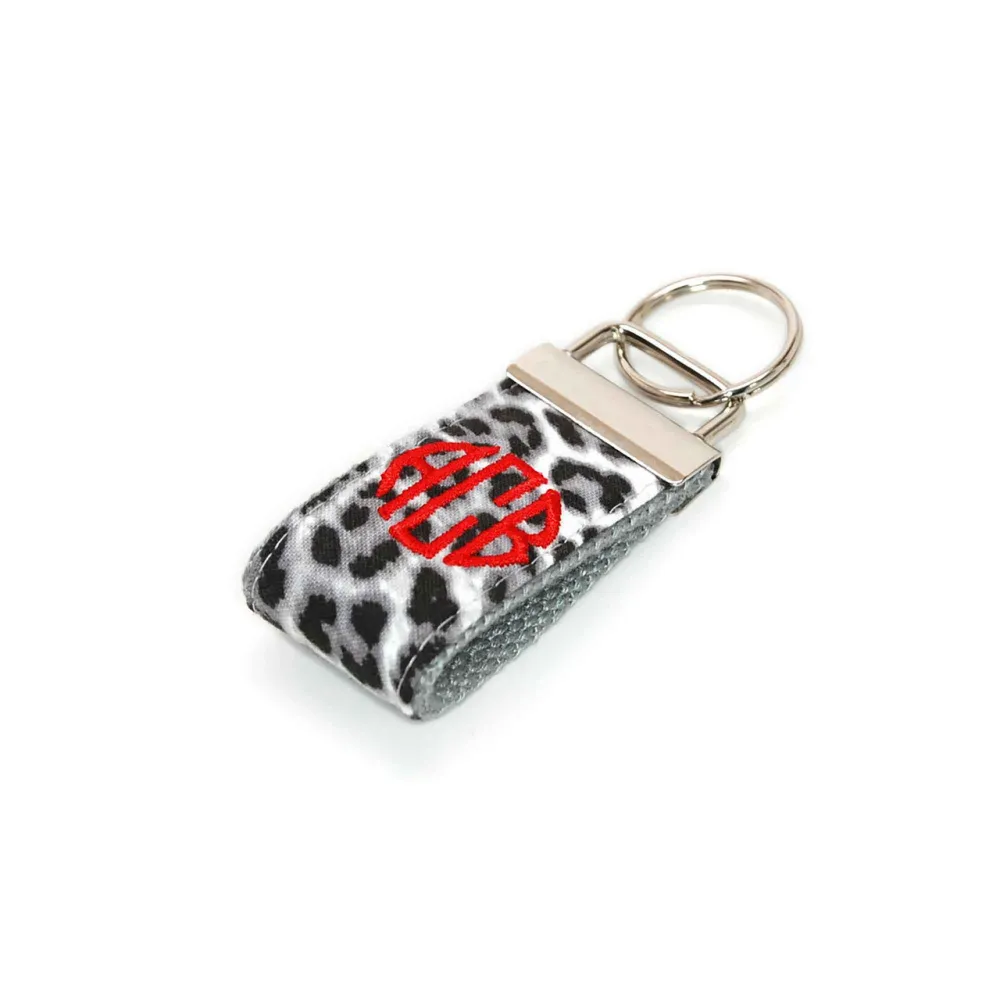 Snow Leopard Rustic Keychain