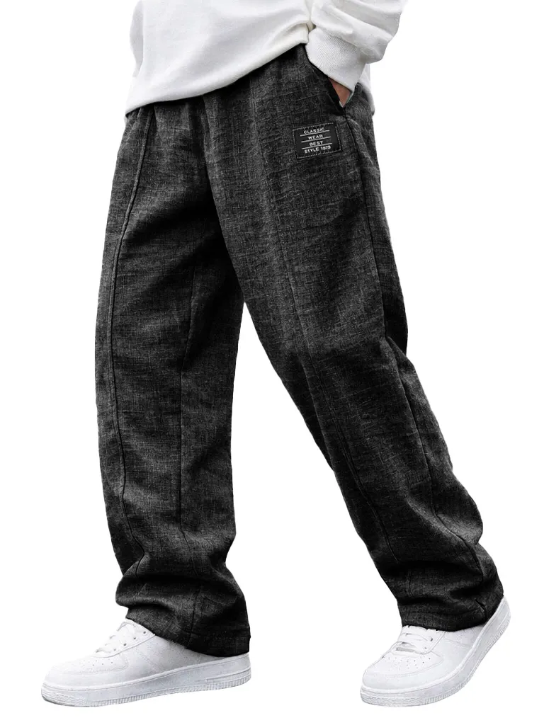 Linen Blend Pull On Pants