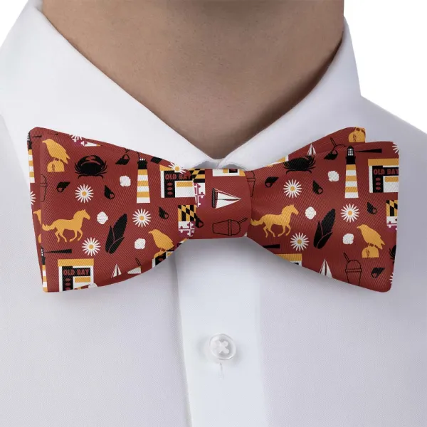 Refined Horses Heritage Motif Bow Tie