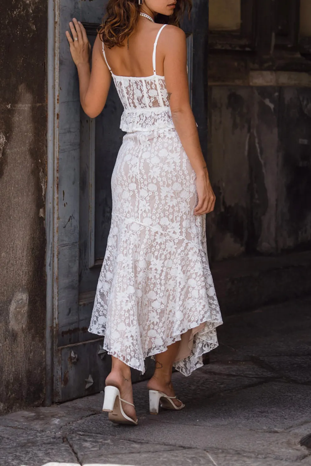 Rosemary White Lace Maxi Skirt