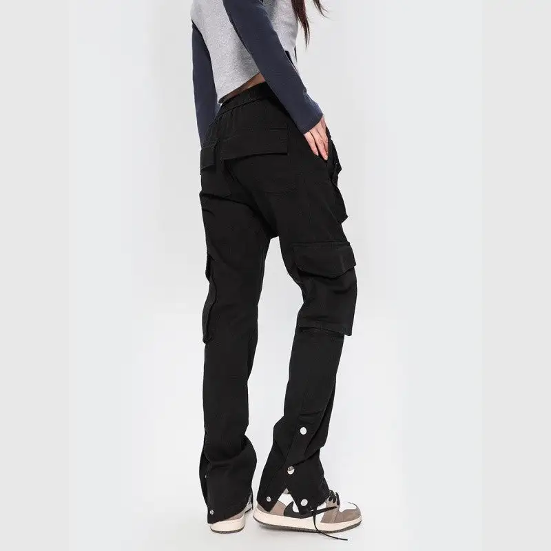 Women's Slim Fit Multi Pocket Button Detail Cargo Pants