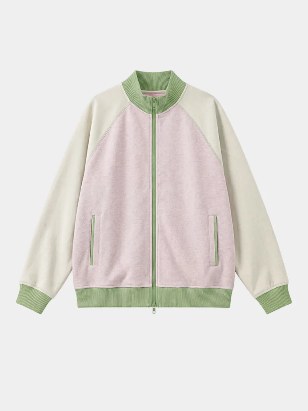 Lightweight Stand Collar Color Block Outdoor Utility Jacket