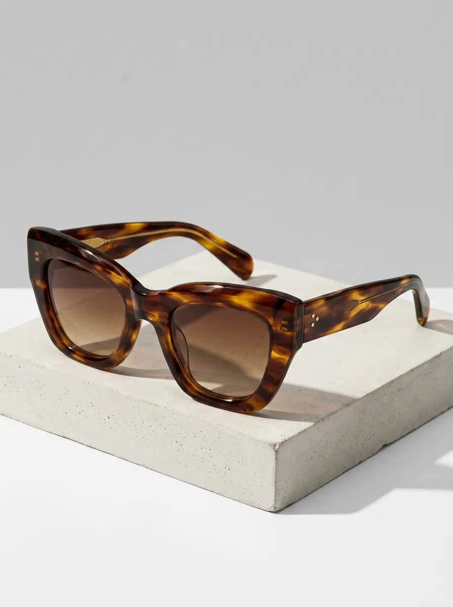 Women's Vintage Style Tortoiseshell Pattern Printed Sunglasses