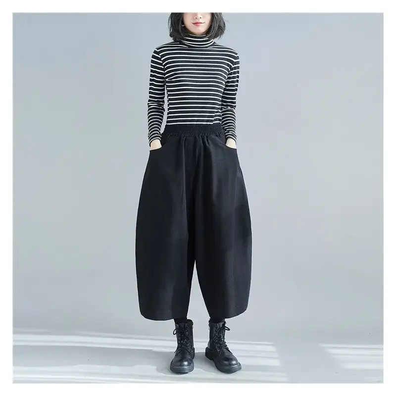 Women's Wide Leg Loose Fit Banana Leg Harem Pants