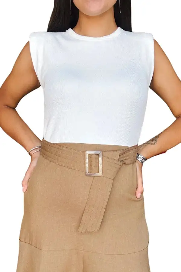 Women's Beige Belted Midi Wrap Dress