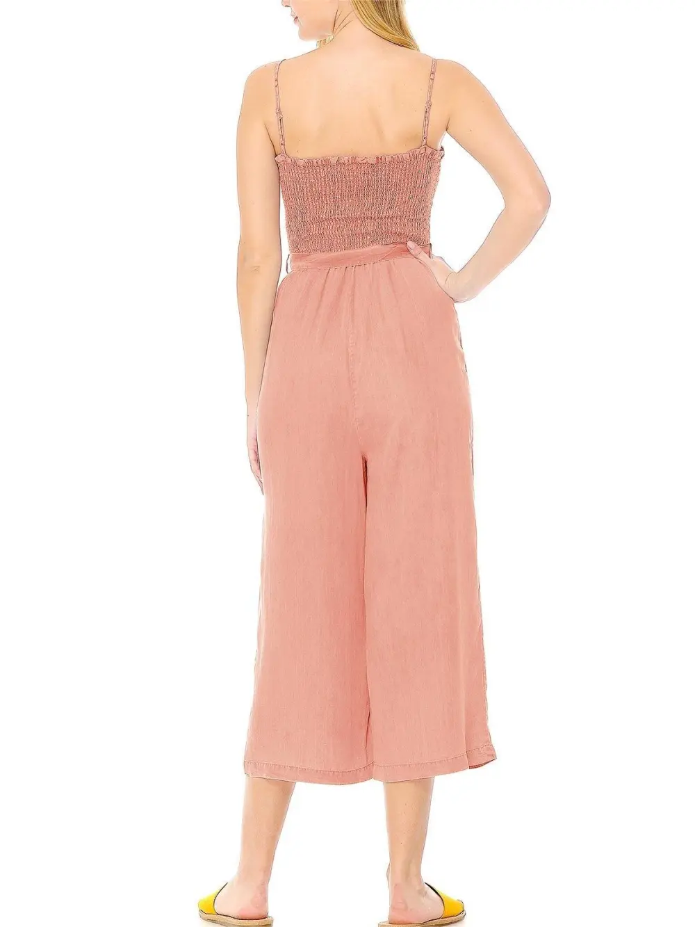 Tied Waist Culotte Jumpsuit