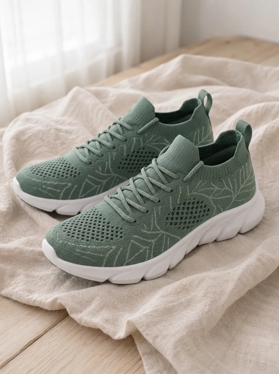 Women's Stride Leaf Pattern Printed Sneakers