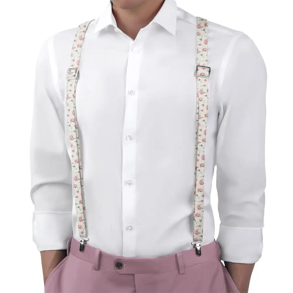 Peonies Floral Pattern Suspenders