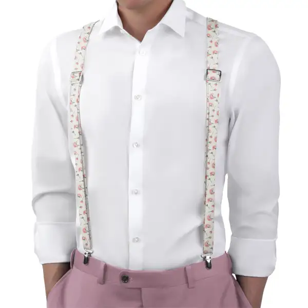 Peonies Floral Pattern Suspenders