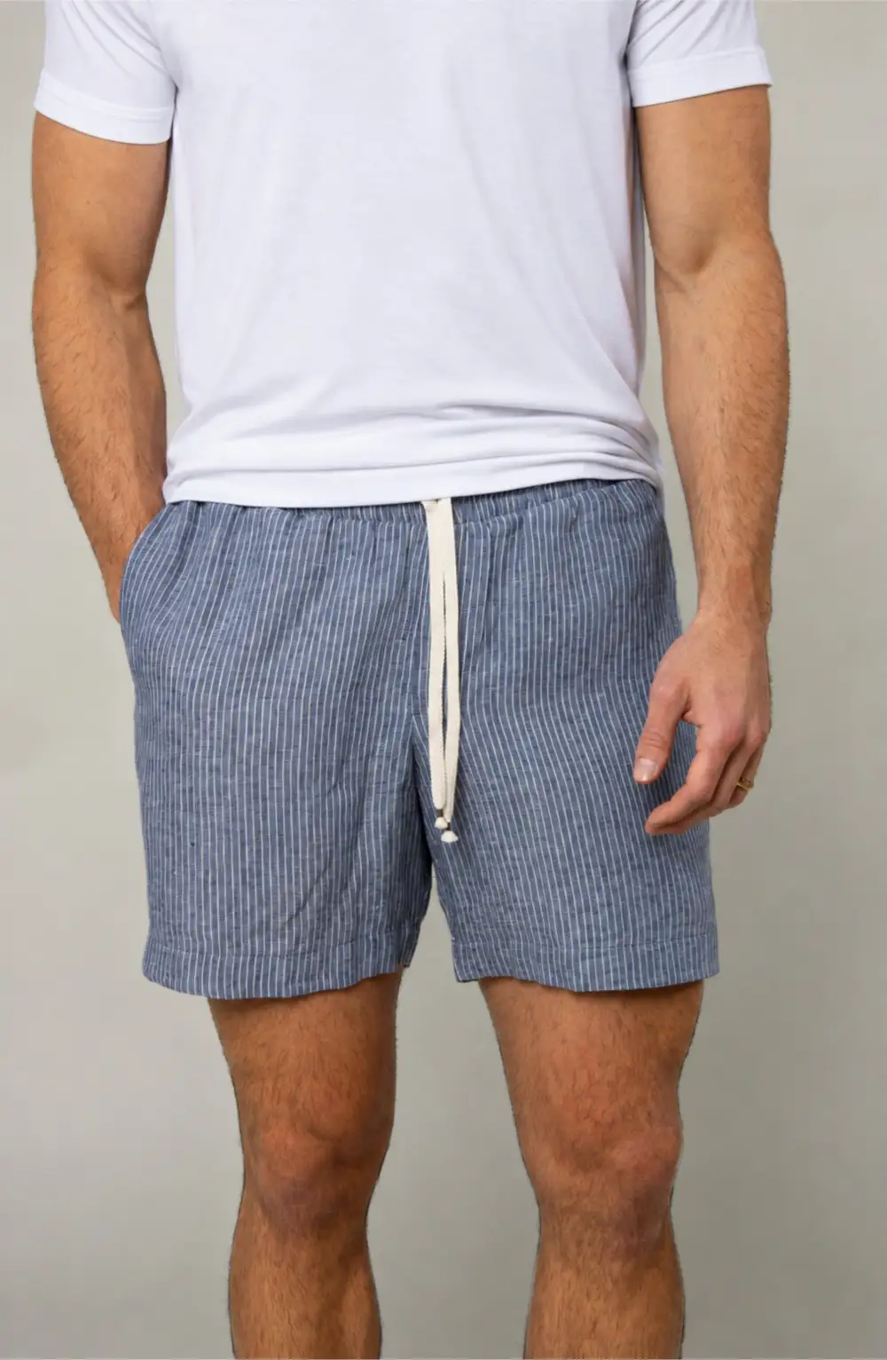 Men's Relaxed Linen Welt Pocket Shorts