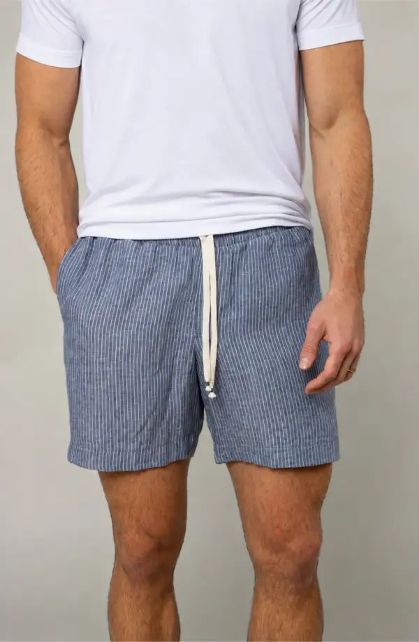 Men's Relaxed Linen Welt Pocket Shorts