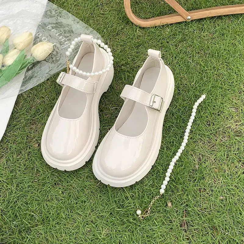 Leather Mesh Loafer Pumps