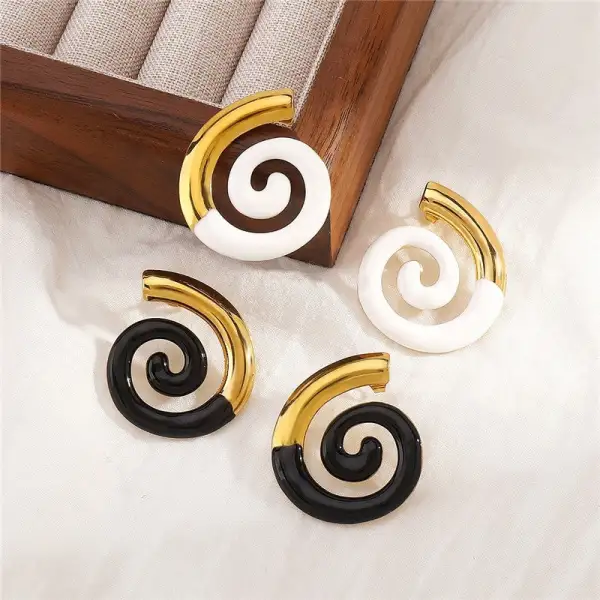 Spiral Stainless-Steel Statement Earrings