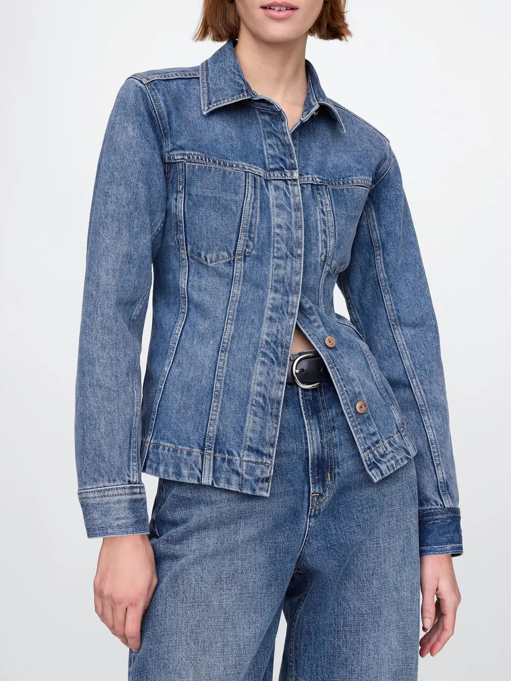 Two Piece Sleeve Jacket With Clear Patch Pocket