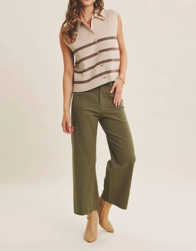Ribbed Button-Down Sweater Vest