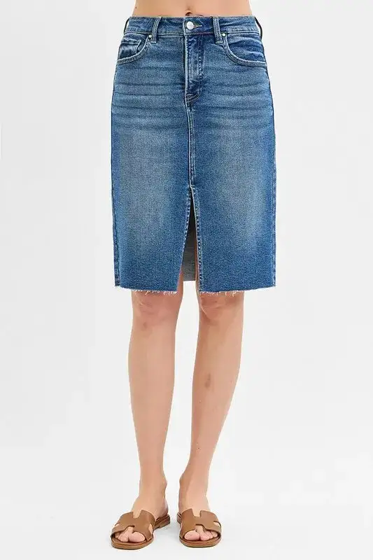 High Waist Slit Pencil Skirt