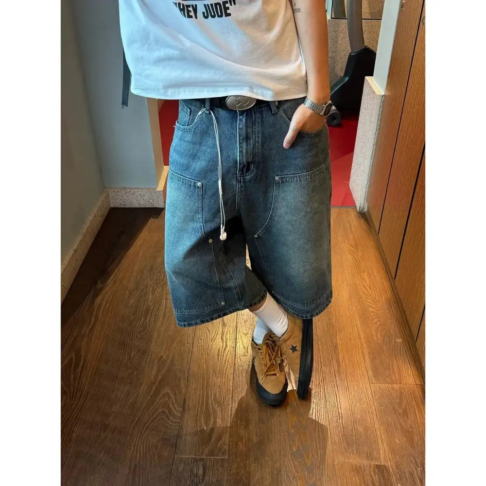Faded Straight Shorts