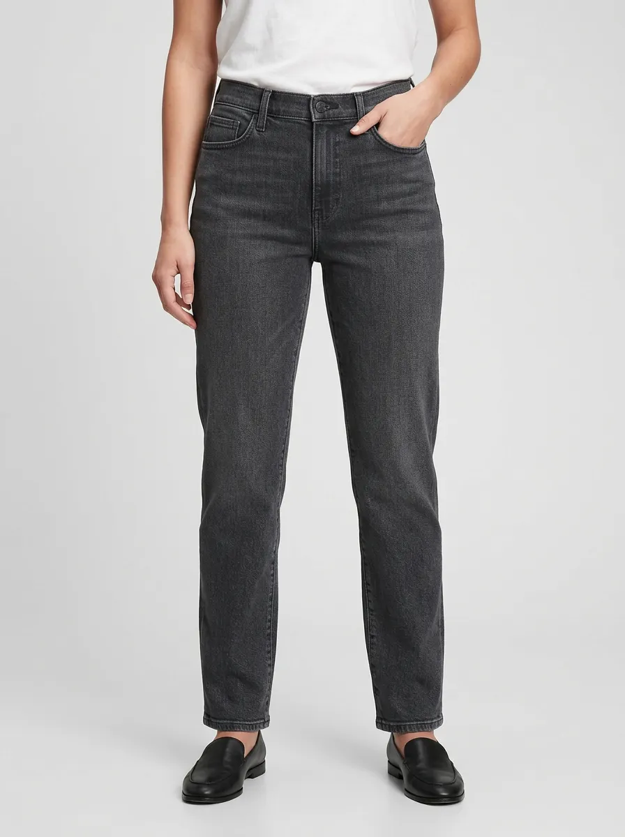 Straight Leg Pocket Detail Casual Jeans