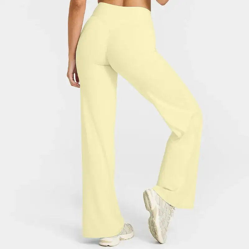 Straight Leg Waist Yoga Pants Gym Leggings Running Sports