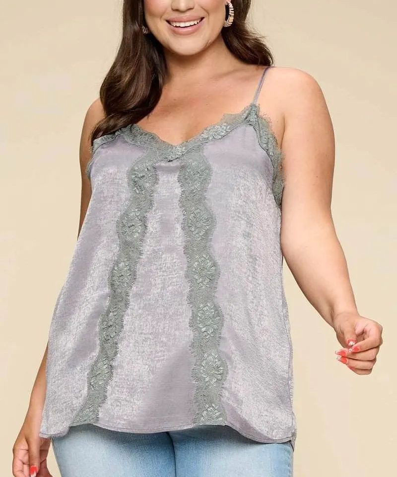 Spaghetti-Strap Satin Lightweight Breathable Sports Cami