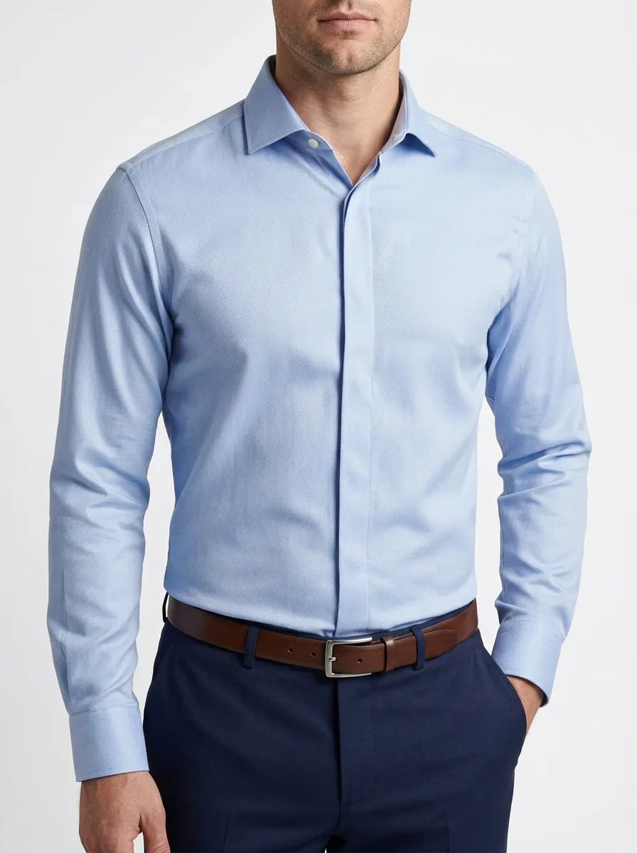 Men's Minimal Solid Dress Shirt