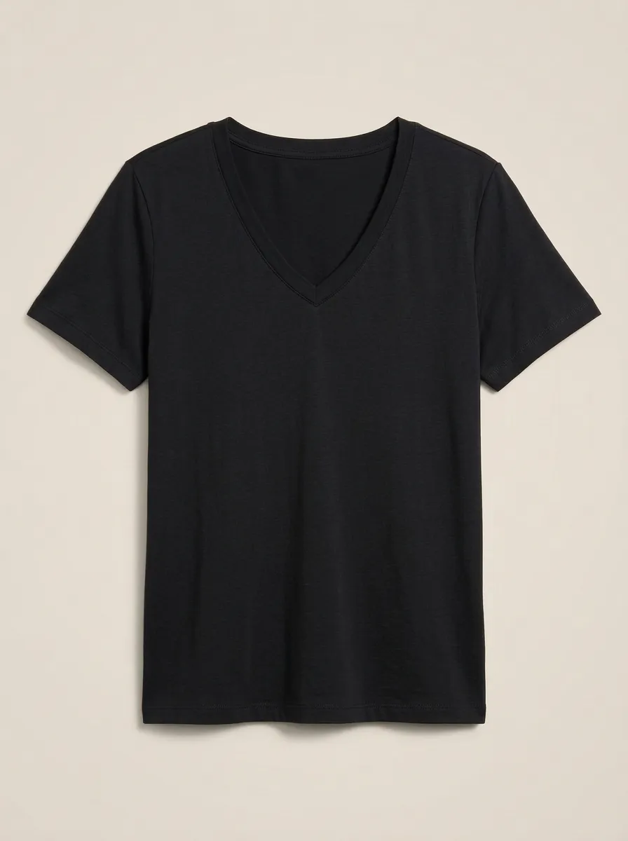 Women's Short-Sleeve Regular-Fit V-Neck T-Shirt