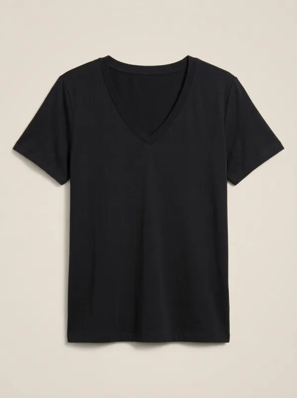 Women's Short-Sleeve Regular-Fit V-Neck T-Shirt