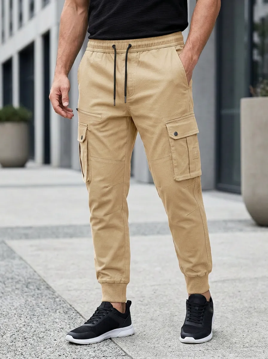 Easy-Wear Graphic Print Classic Look Men's Cargo Jogger Pants