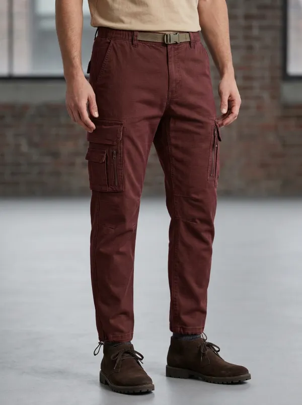 Men's Tactical Outdoor Olive Green Multi-Pocket Reinforced Knee Cargo Pants