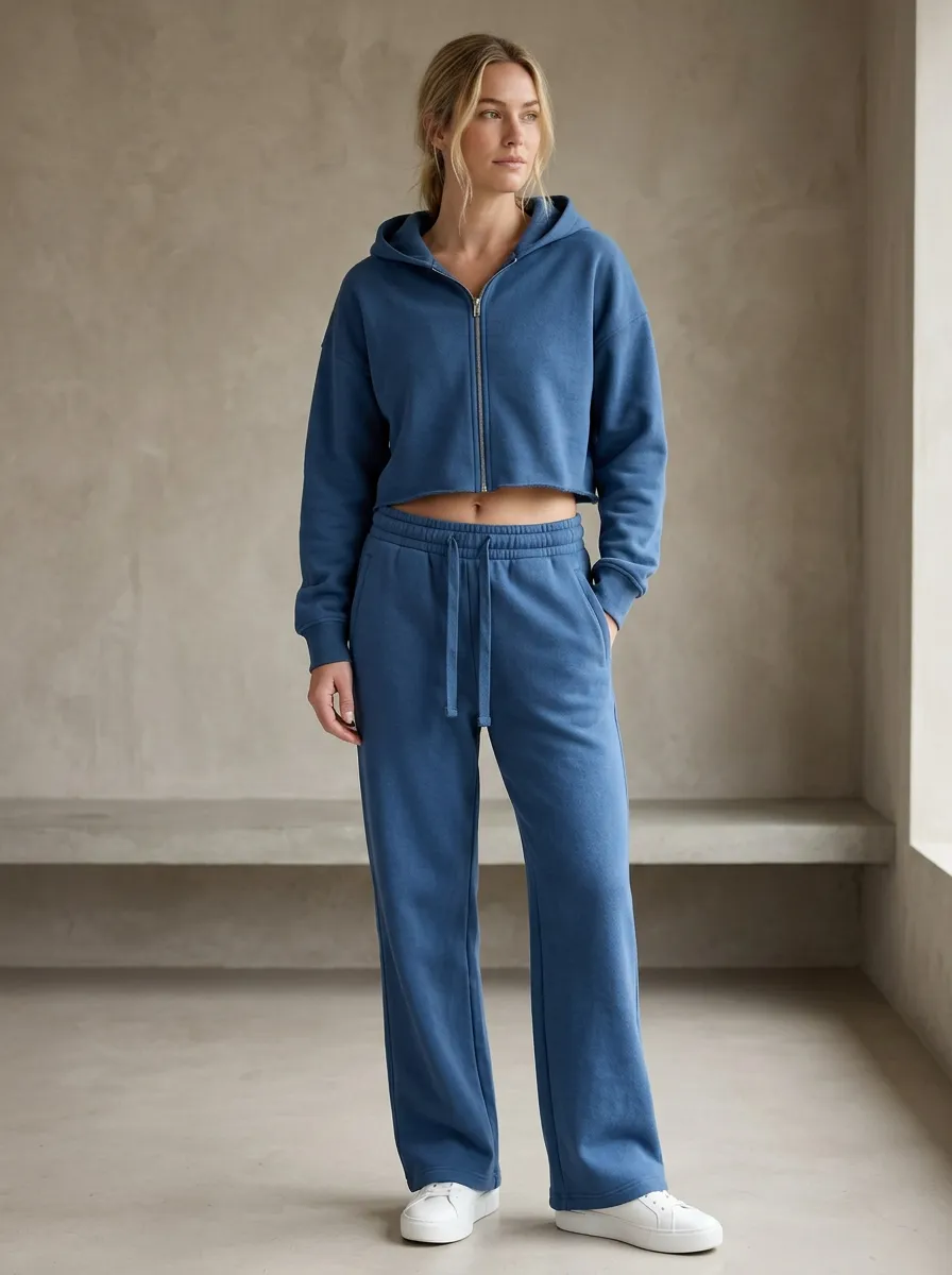 Cropped Zip-Up Jogger Women's Cropped Zip-Up Hoodie Jogger Active Set