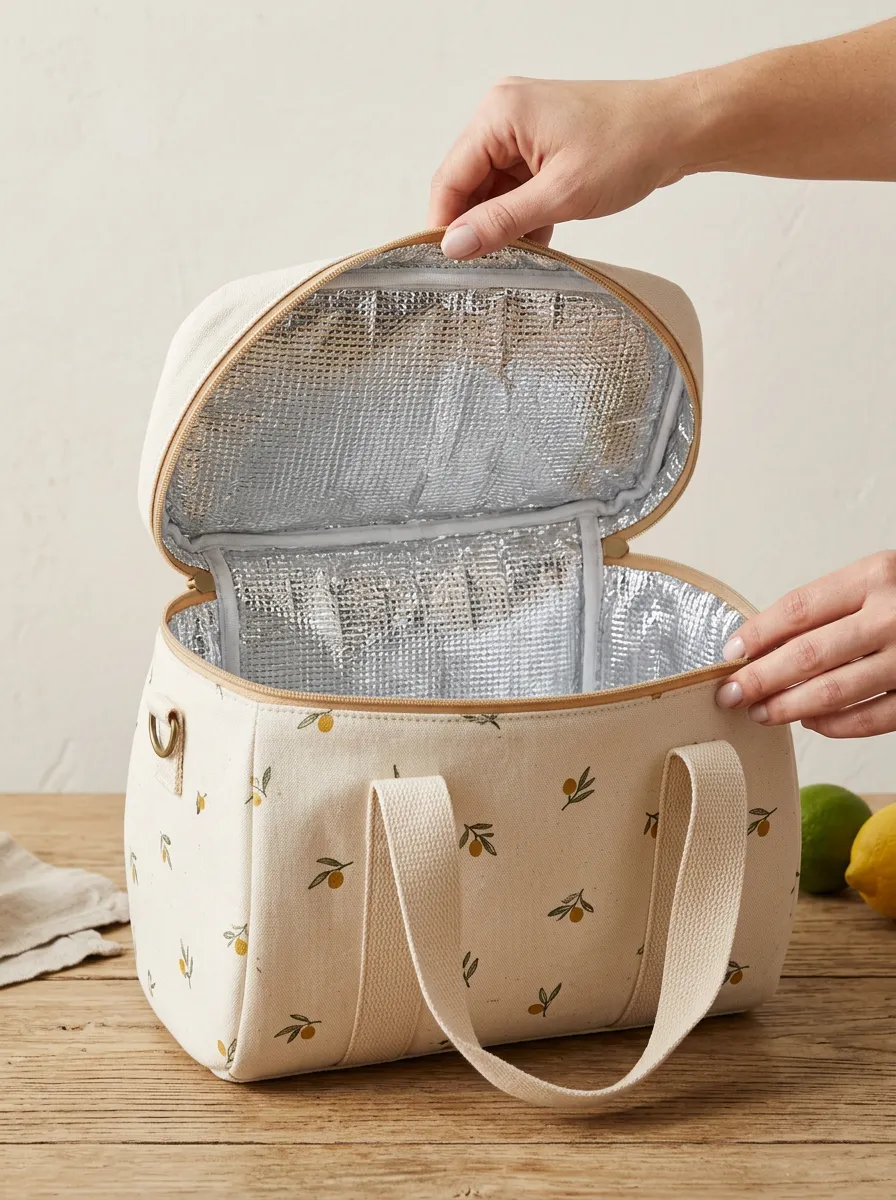 Picnic Lover Olive Branch Printed Insulated Lunch Bag