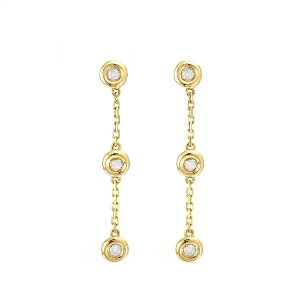 Layered Polished Gem Detail Earrings