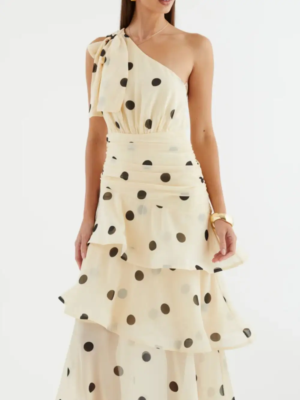 Polka Dot Ruffle Dress Casual