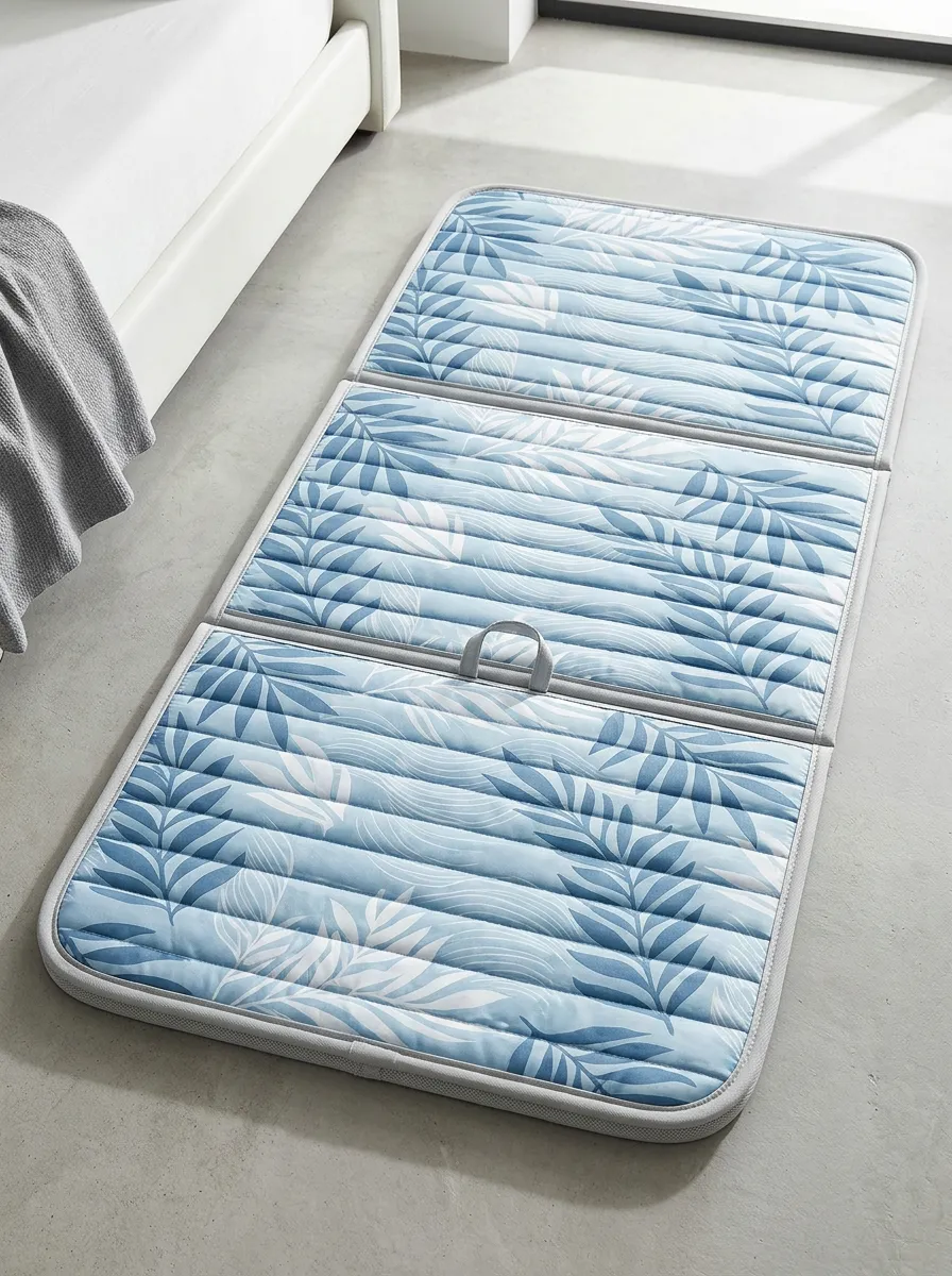 Blue Leaf Pattern Cooling Mat