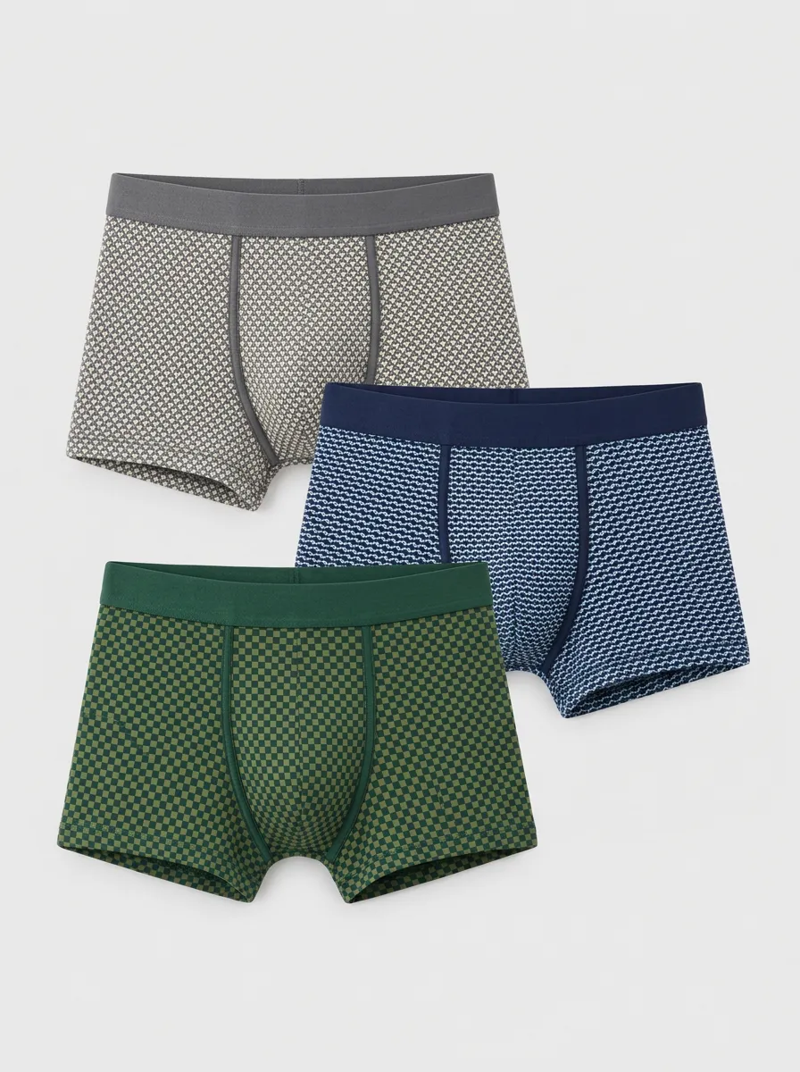 Men's Heritage Geometric Pattern Multi-Pack Printed Boxer Briefs
