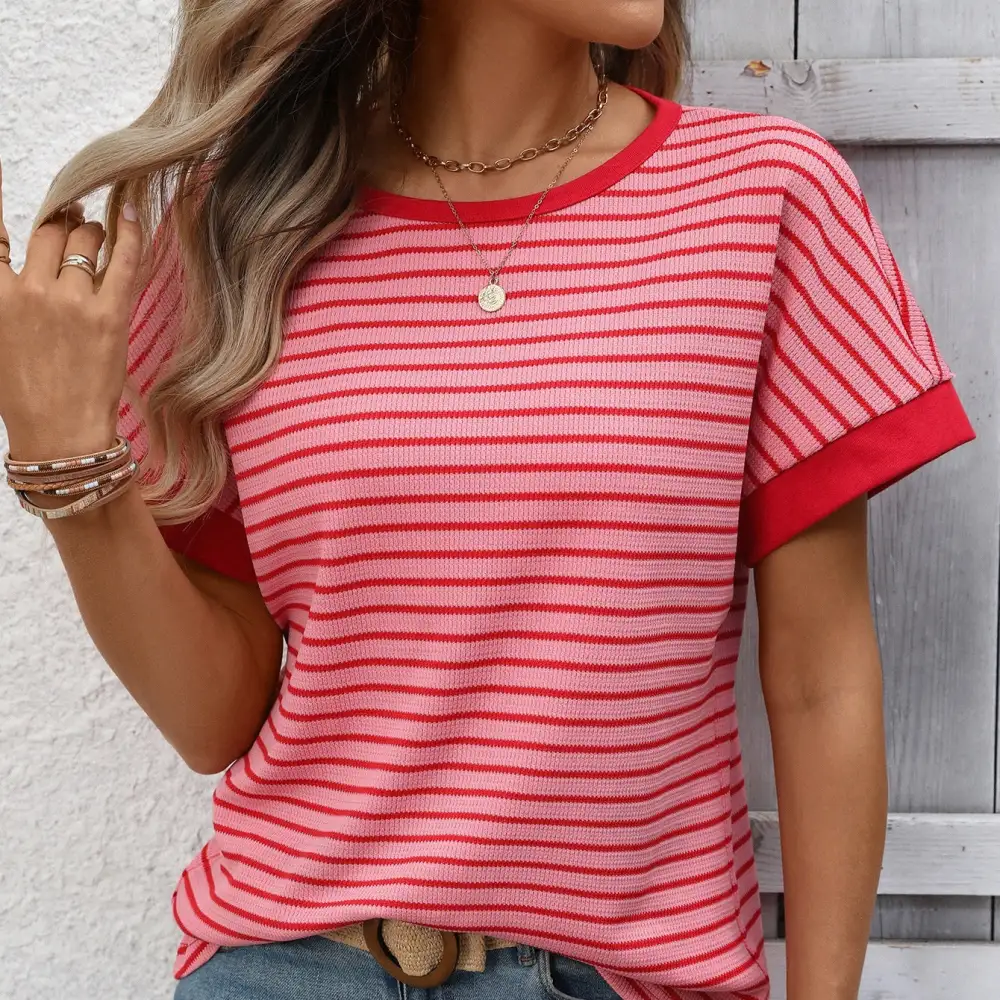 Patchwork Crewneck Short Sleeve Tee