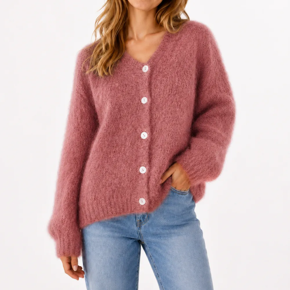 Casual Kid Mohair Mohair Longline Cardigan