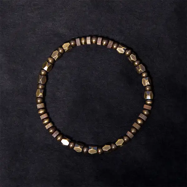 Retro Distressed Irregular Design Copper Brass Bracelet