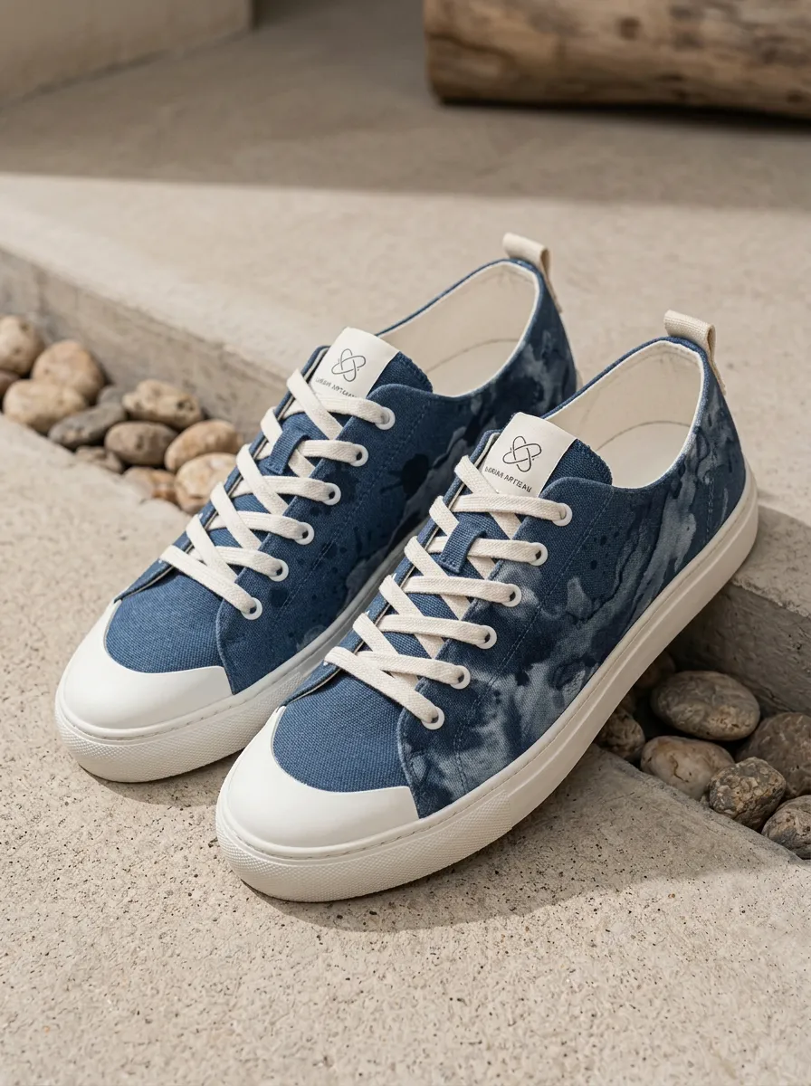 Textured Ink Splash Abstract Canvas Sneakers