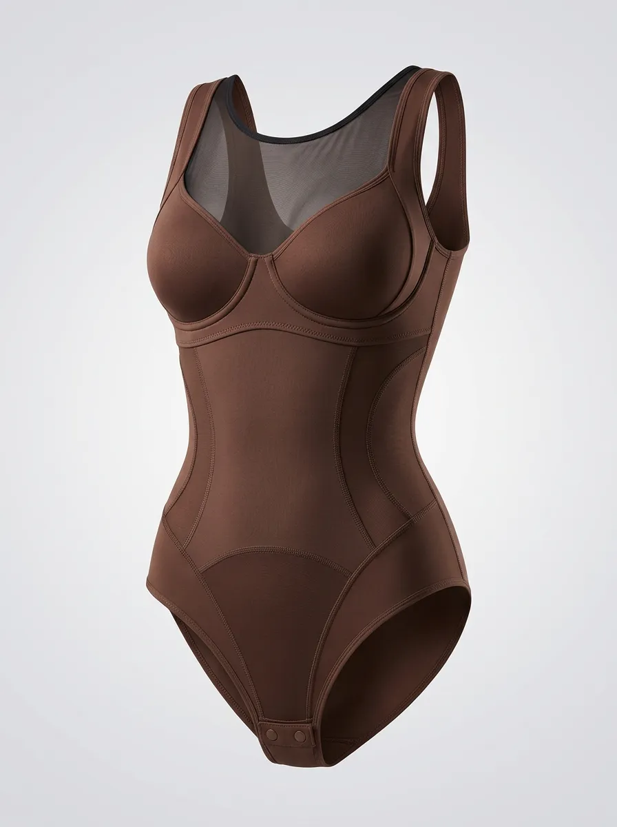 Women's Modern Shapewear Mesh Panel Sleeveless Bodysuit
