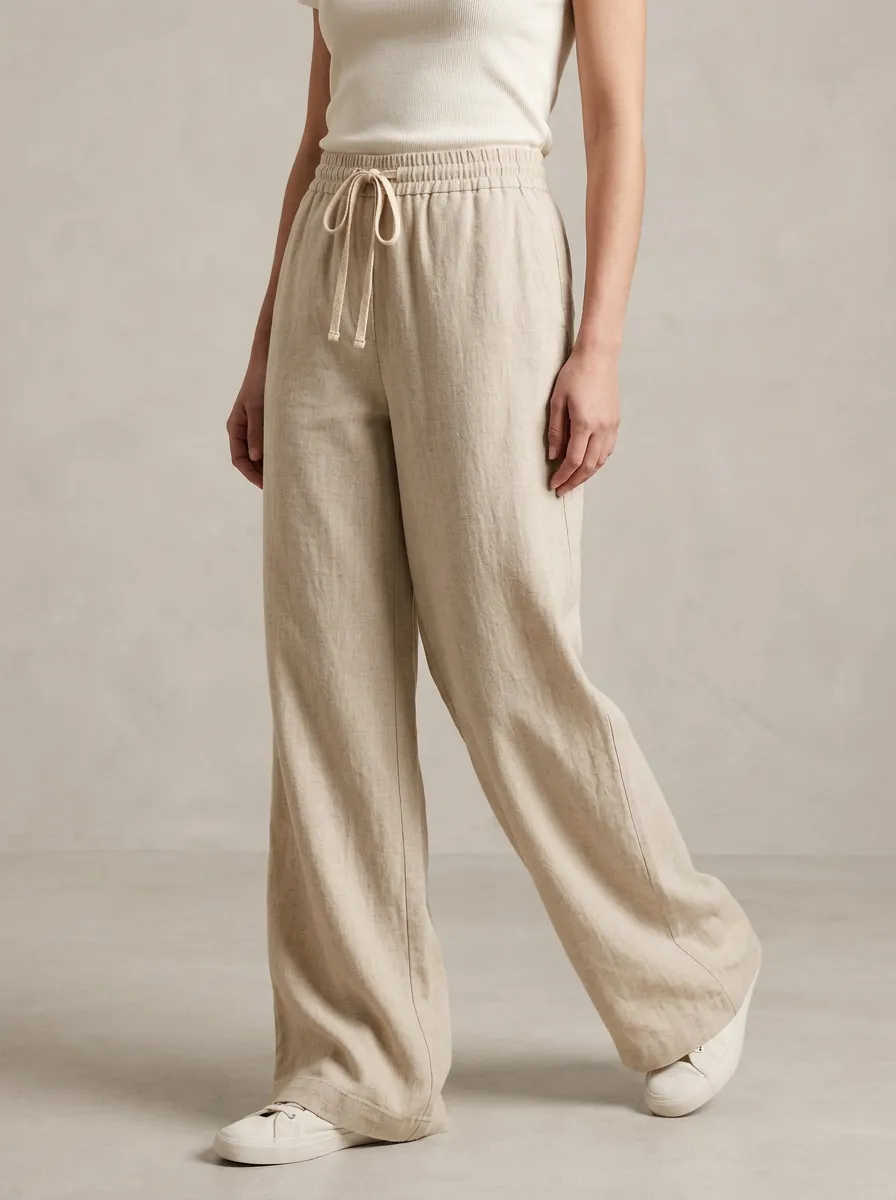 Easy-Wear Wide-Leg Drawstring Casual Wide Leg Pants