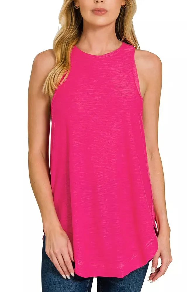 Refined Textured Cotton Tank Top