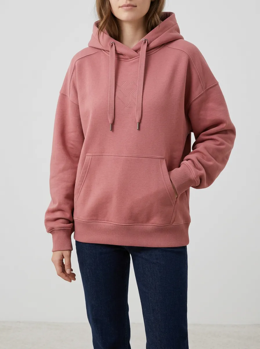 Women's Streamlined Geometric-Embroidered Hoodie