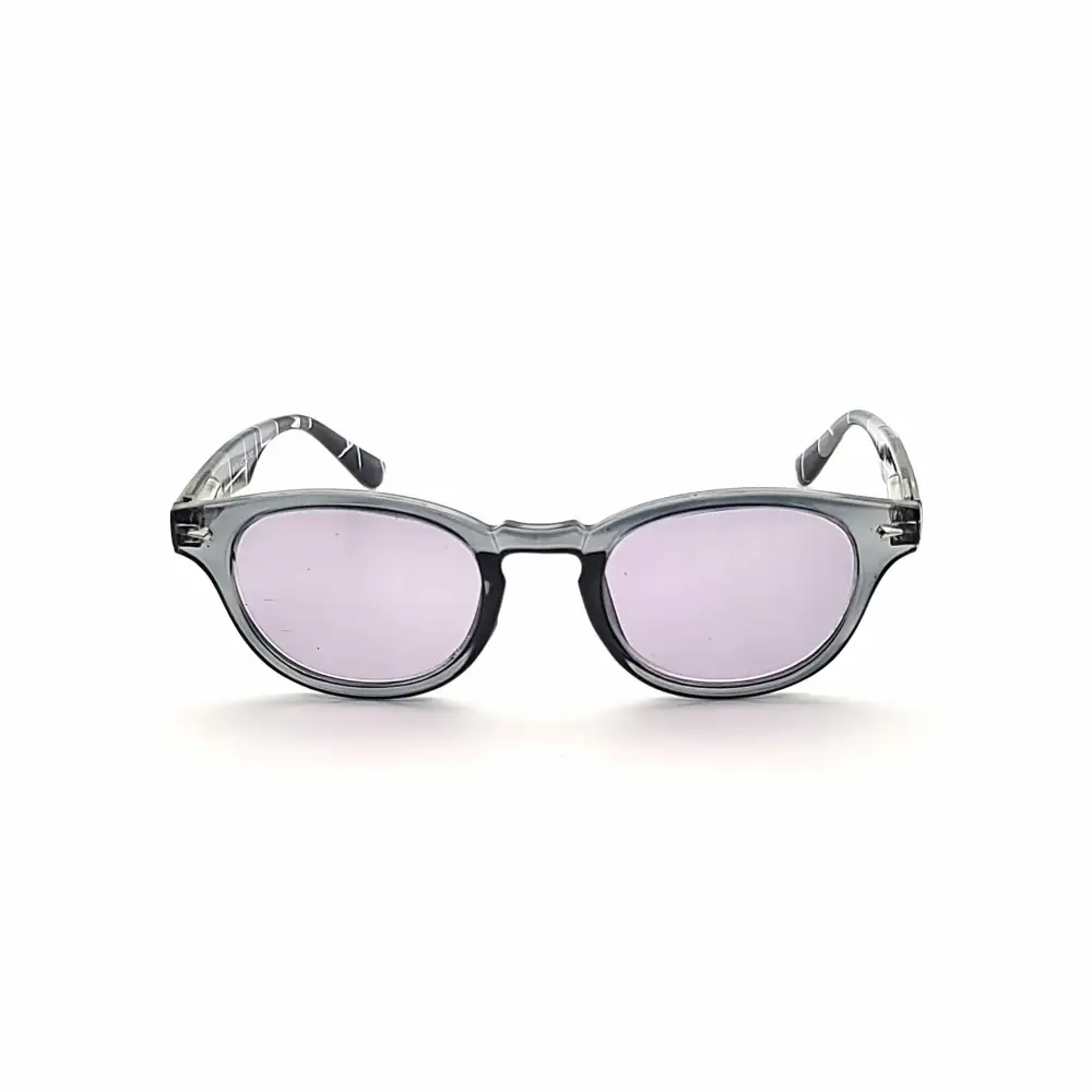 Classic Round Full-Lens Smoke-Lens Reading Sunglasses