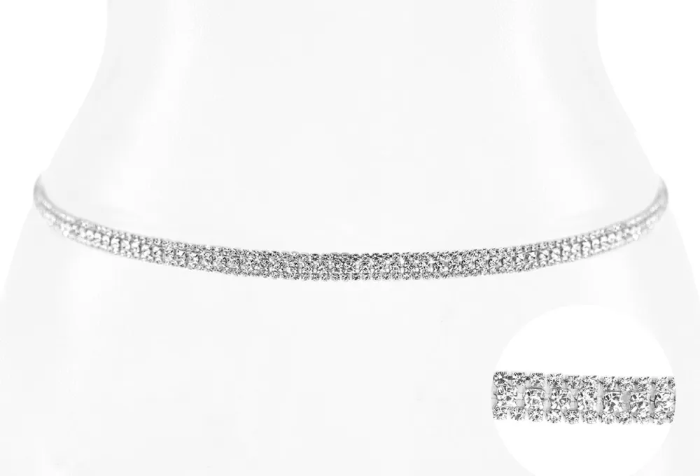 Sleek Crystal Waist Belt