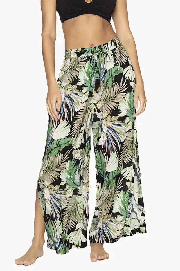 Side Split Cotton Relaxed Pants