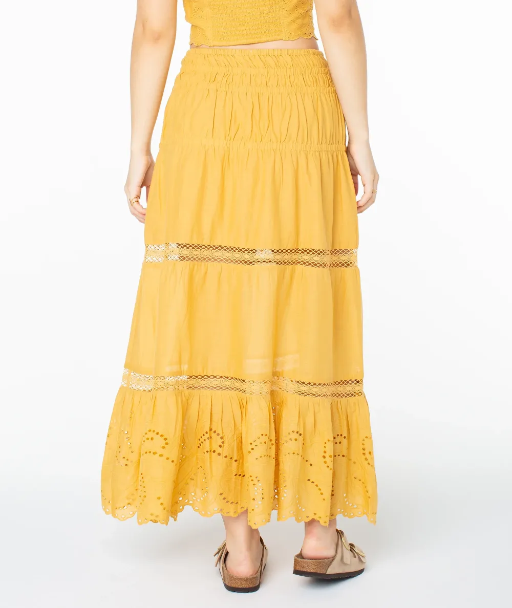Solid Color Hollowed-Out Ladies' Skirt